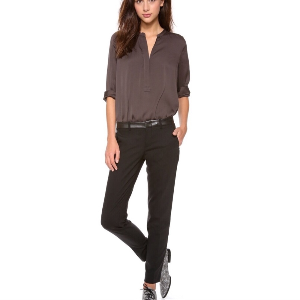 VINCE ‘Strapping’ Leather Trim Trousers
